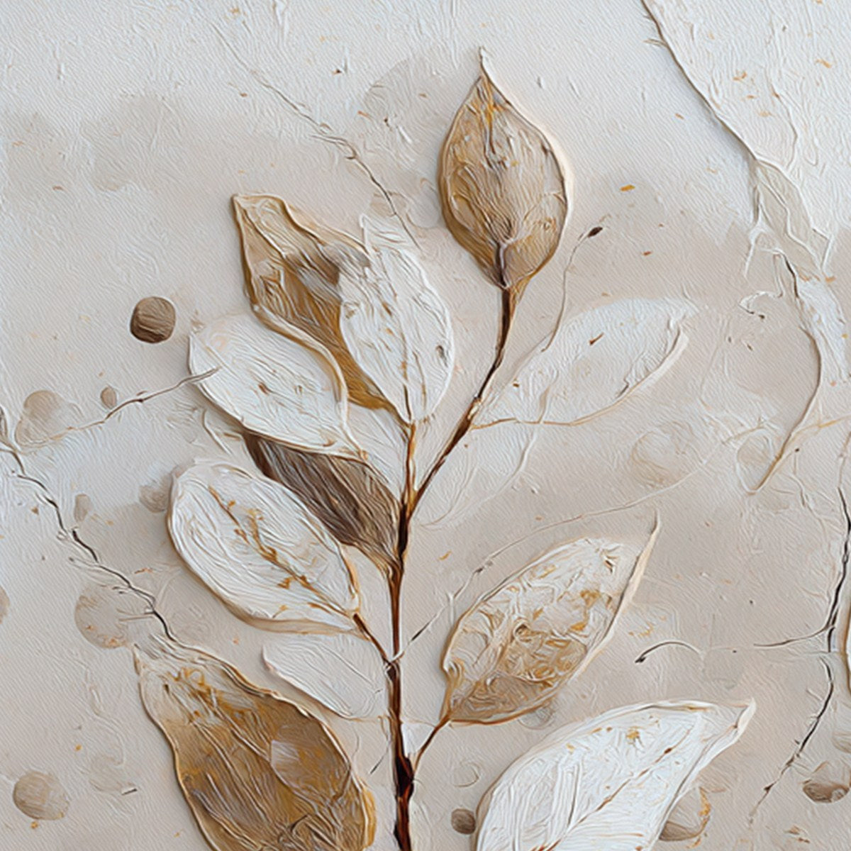 EARTHEN SPRIG: Textured Wabi Sabi Botanical Wall Art - Image 5