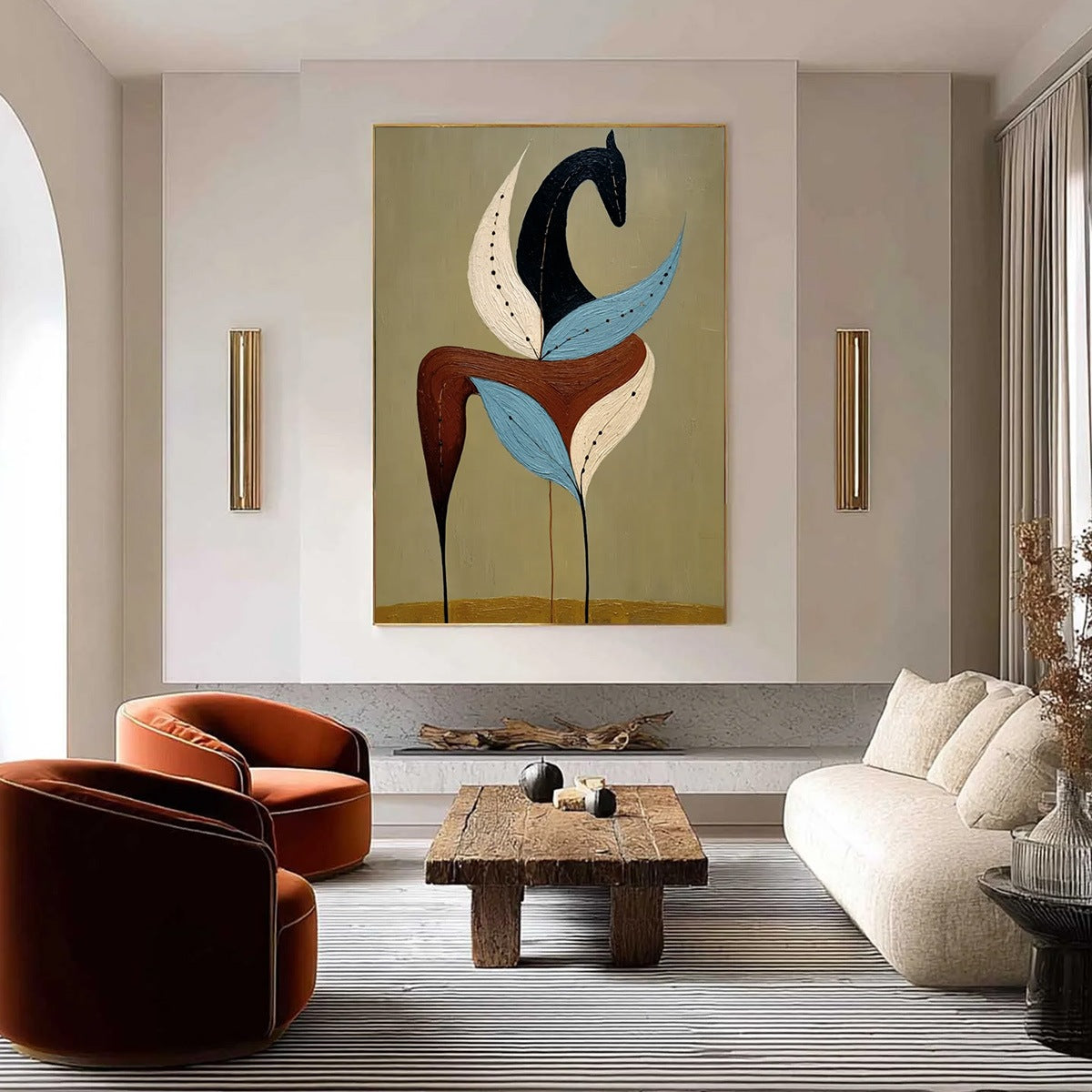 EARTHEN STEED: Textured Wabi Sabi Abstract Horse Painting - Image 4