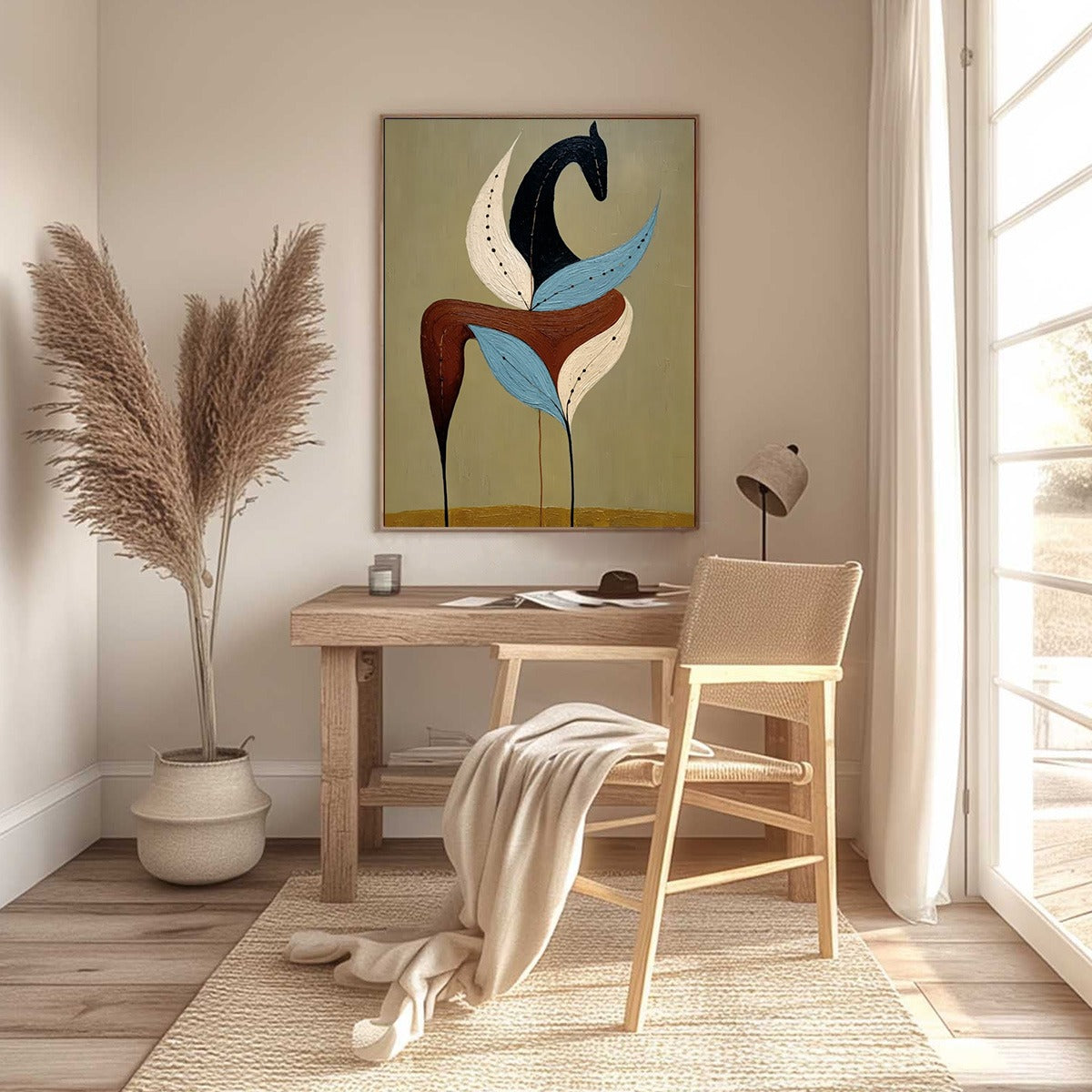 EARTHEN STEED: Textured Wabi Sabi Abstract Horse Painting - Image 6