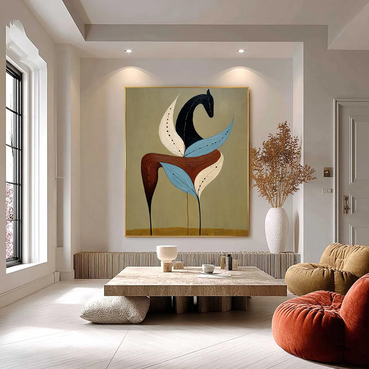 EARTHEN STEED: Textured Wabi Sabi Abstract Horse Painting - Image 2
