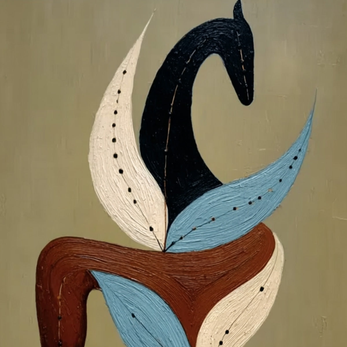 EARTHEN STEED: Textured Wabi Sabi Abstract Horse Painting - Image 3