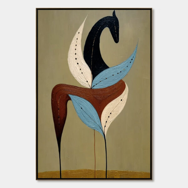EARTHEN STEED: Textured Wabi Sabi Abstract Horse Painting