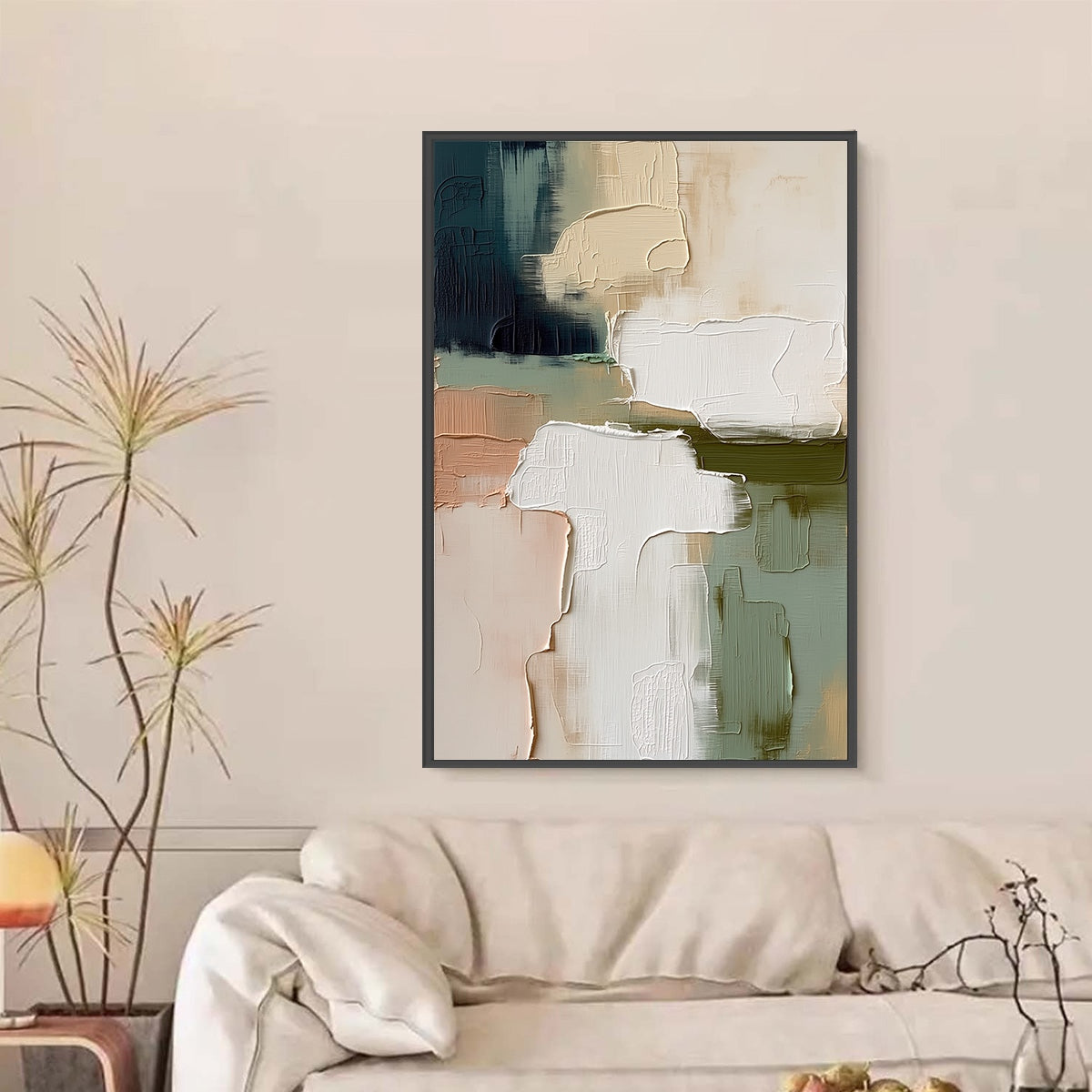 EARTHEN STRATA: Heavily Textured Wabi Sabi Abstract Oil Painting - Image 6