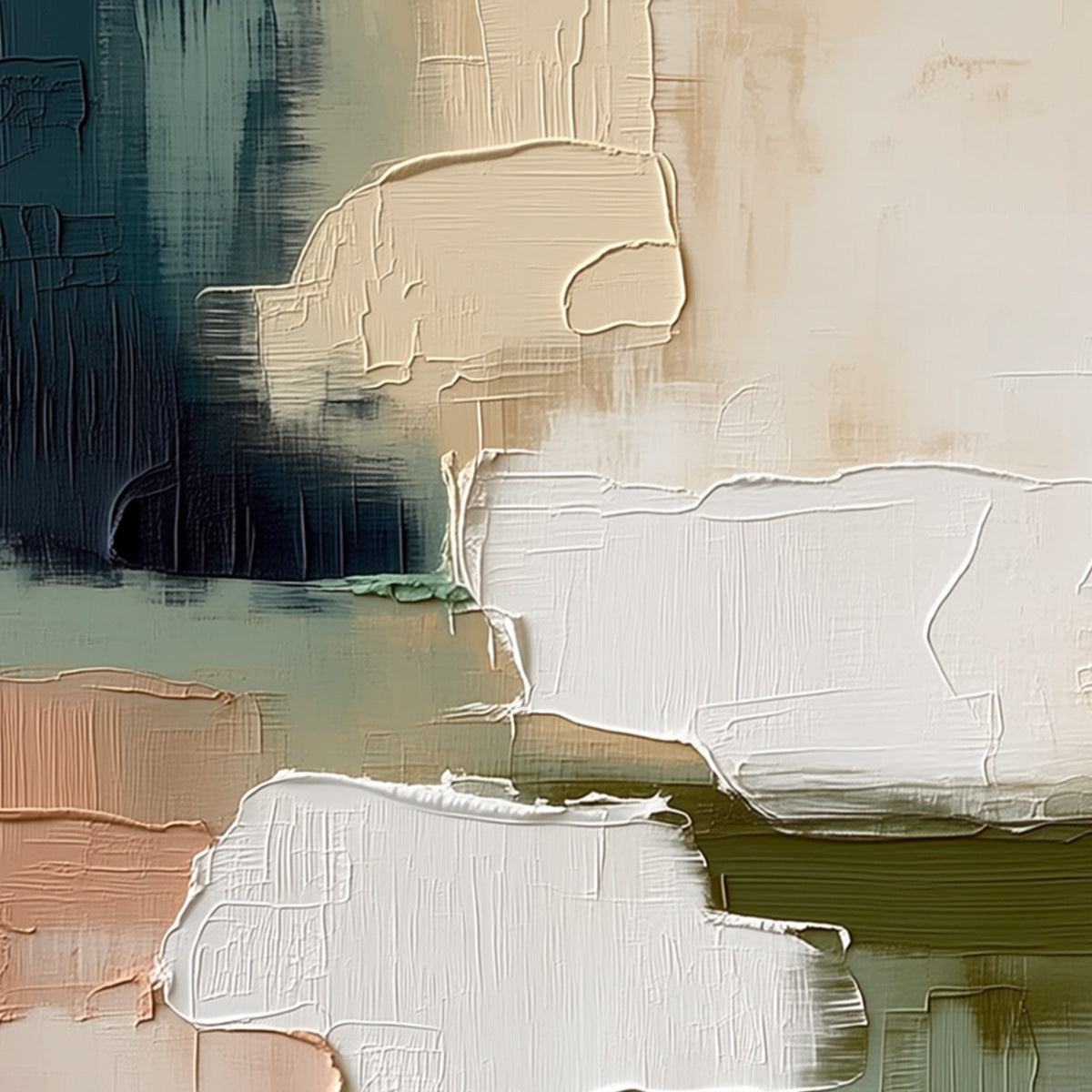 EARTHEN STRATA: Heavily Textured Wabi Sabi Abstract Oil Painting - Image 3