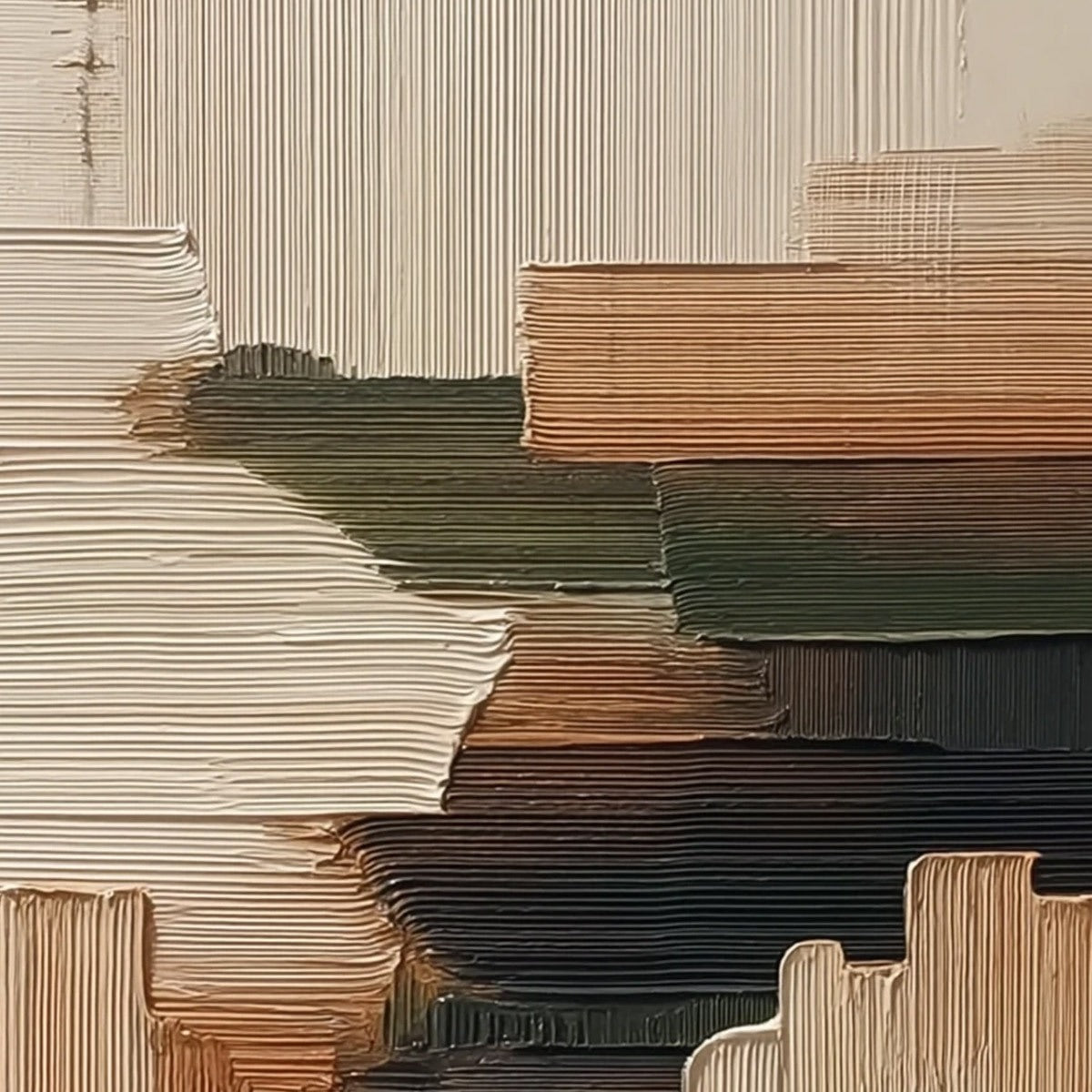 EARTHEN STRATA: Heavily Textured Wabi Sabi Abstract Painting - Image 3