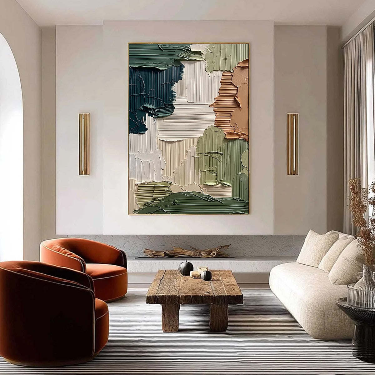 EARTHEN STRATA: Textured Wabi Sabi Abstract Impasto Wall Art - Image 2