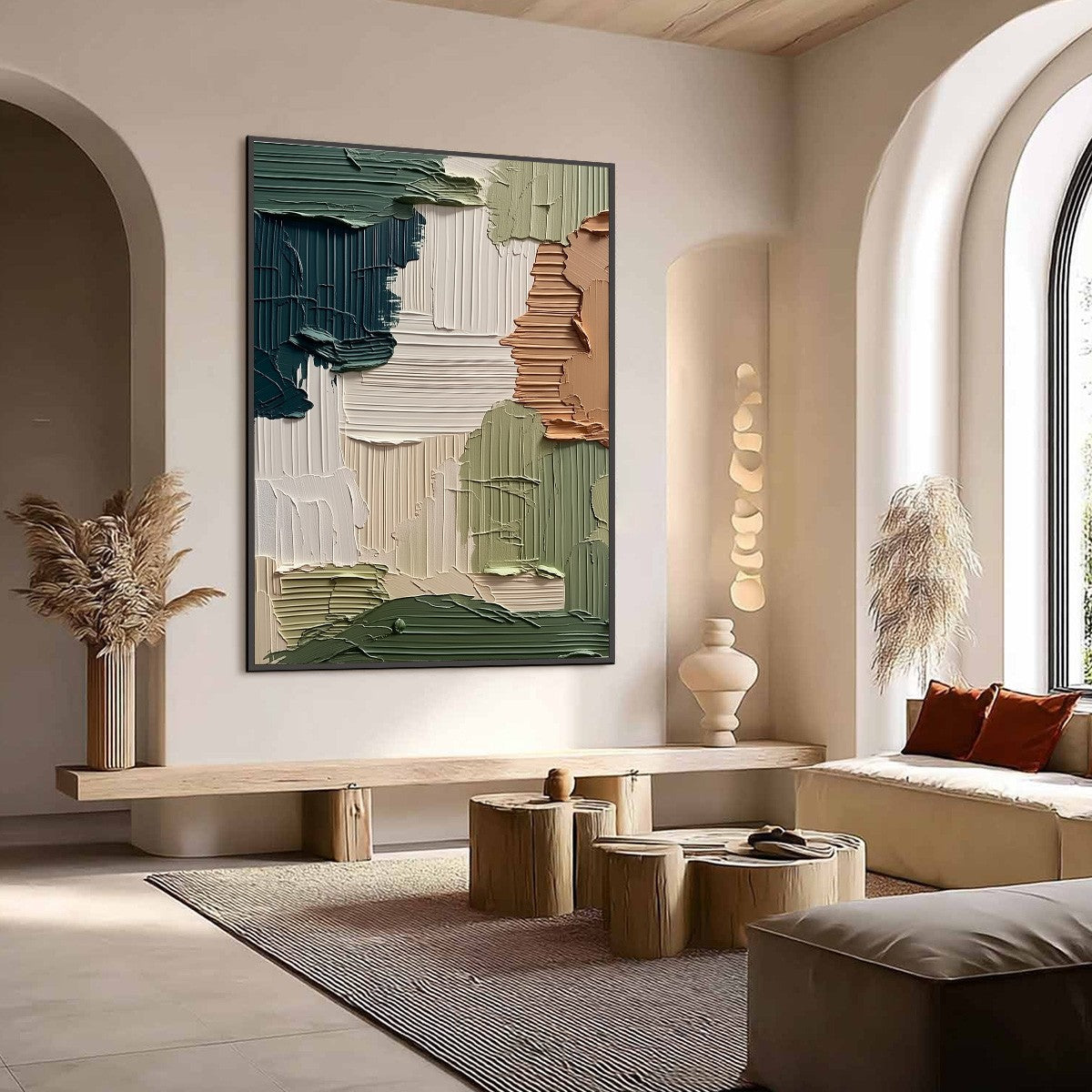 EARTHEN STRATA: Textured Wabi Sabi Abstract Impasto Wall Art - Image 7
