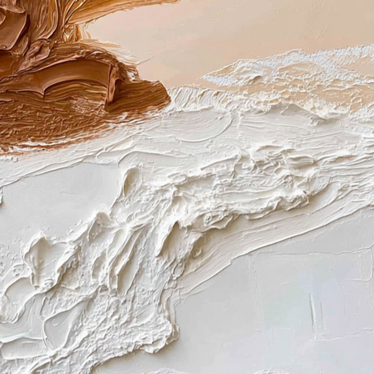 EARTHEN STRATA: Textured Wabi Sabi Abstract Landscape Painting - Image 3
