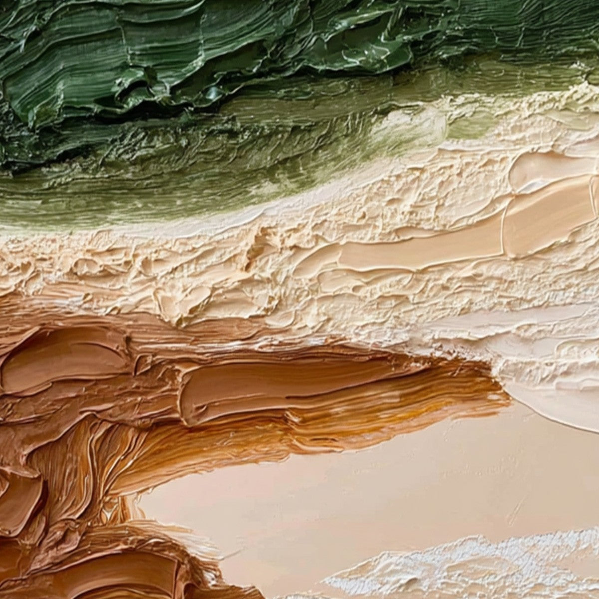 EARTHEN STRATA: Textured Wabi Sabi Abstract Landscape Painting - Image 5