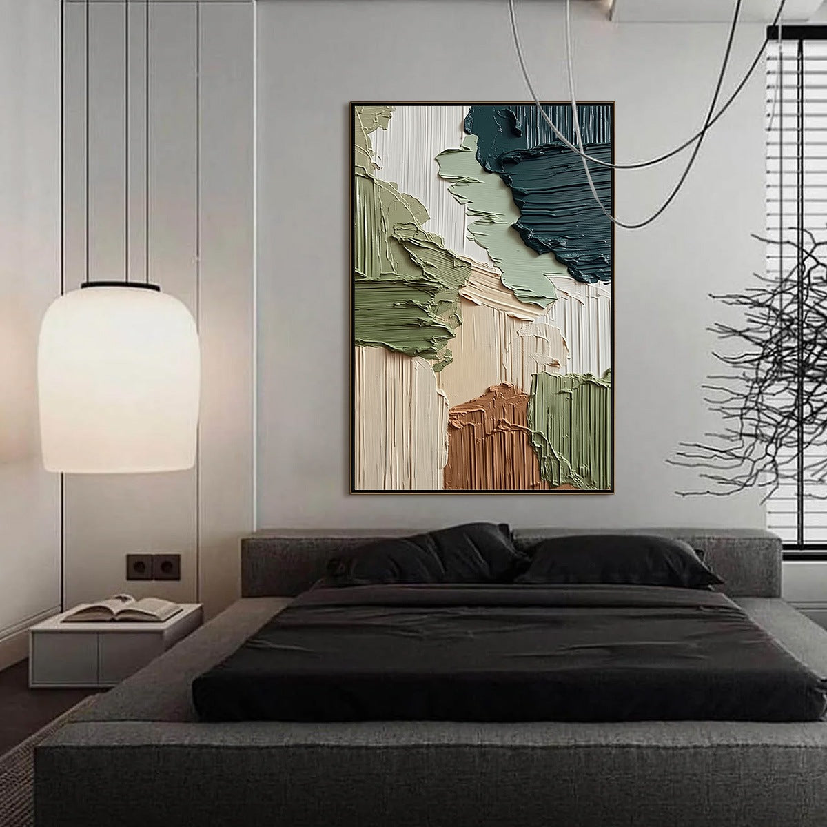 EARTHEN STRATA: Vertical Wabi Sabi Textured Abstract Painting - Image 4