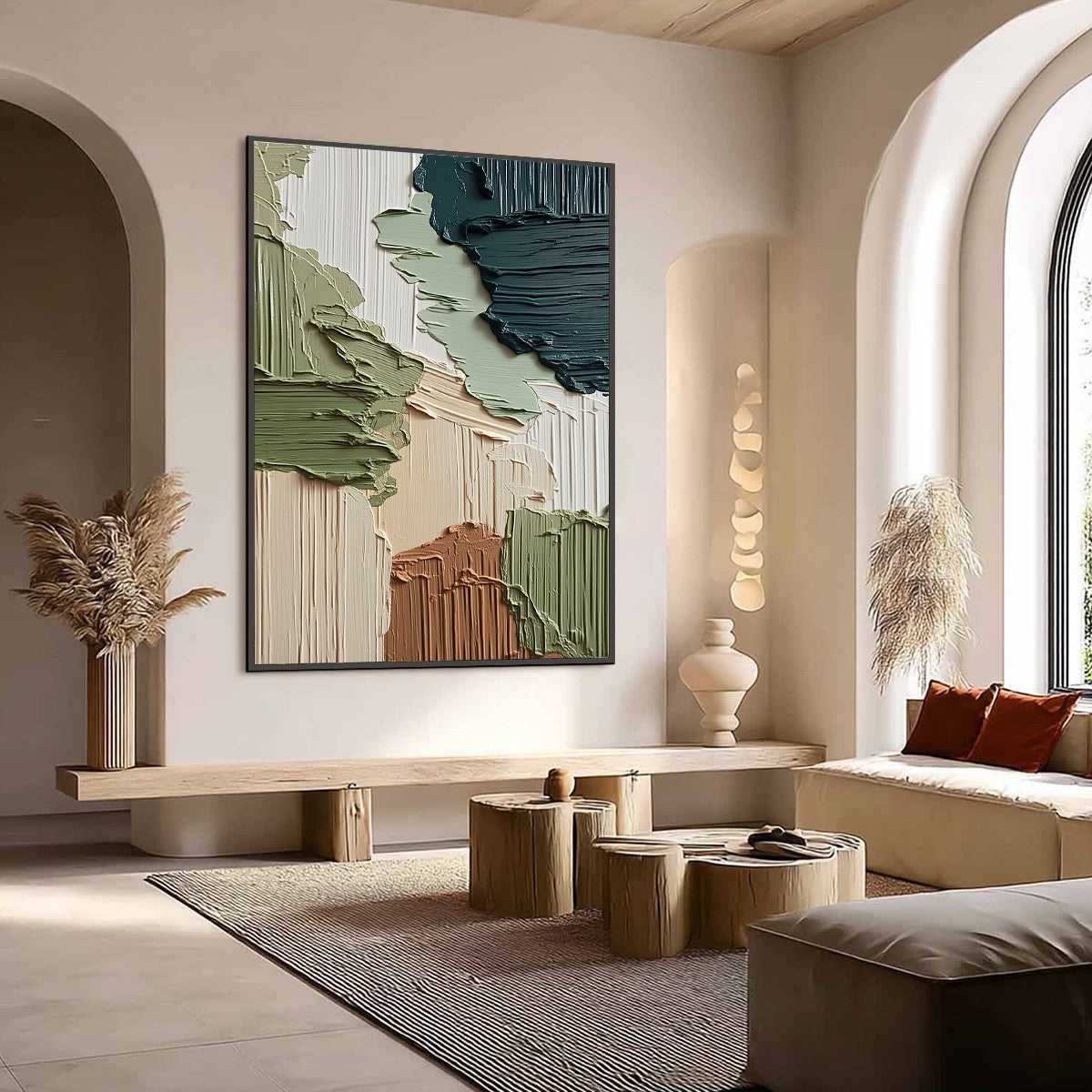 EARTHEN STRATA: Vertical Wabi Sabi Textured Abstract Painting - Image 7