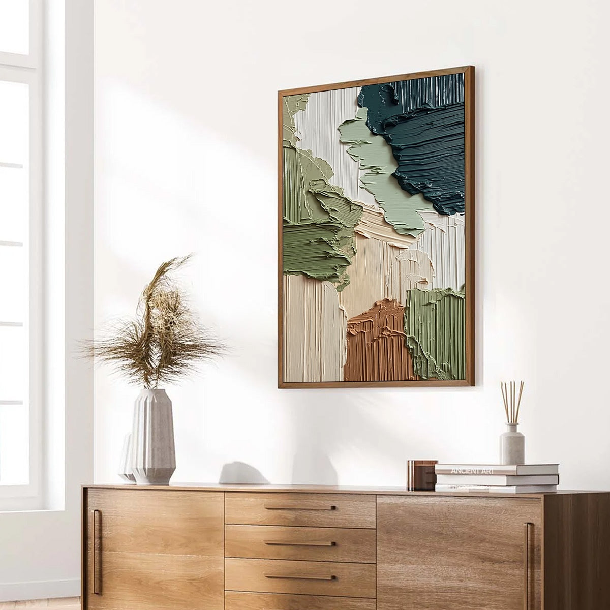EARTHEN STRATA: Vertical Wabi Sabi Textured Abstract Painting - Image 8