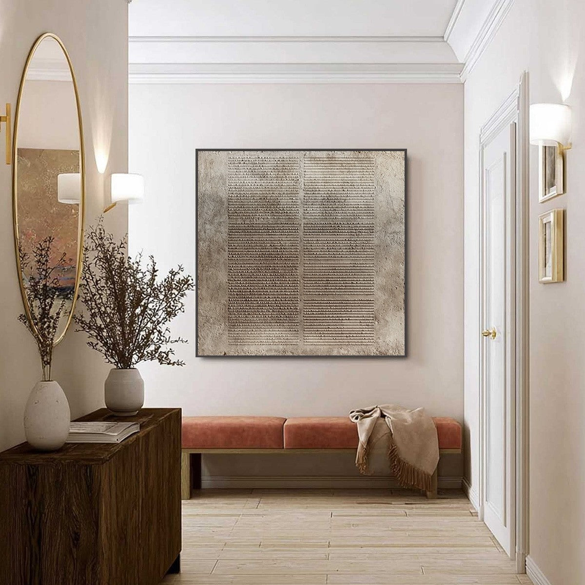 EARTHEN TABLET: Textured Wabi Sabi Minimalist Abstract Painting - Image 6