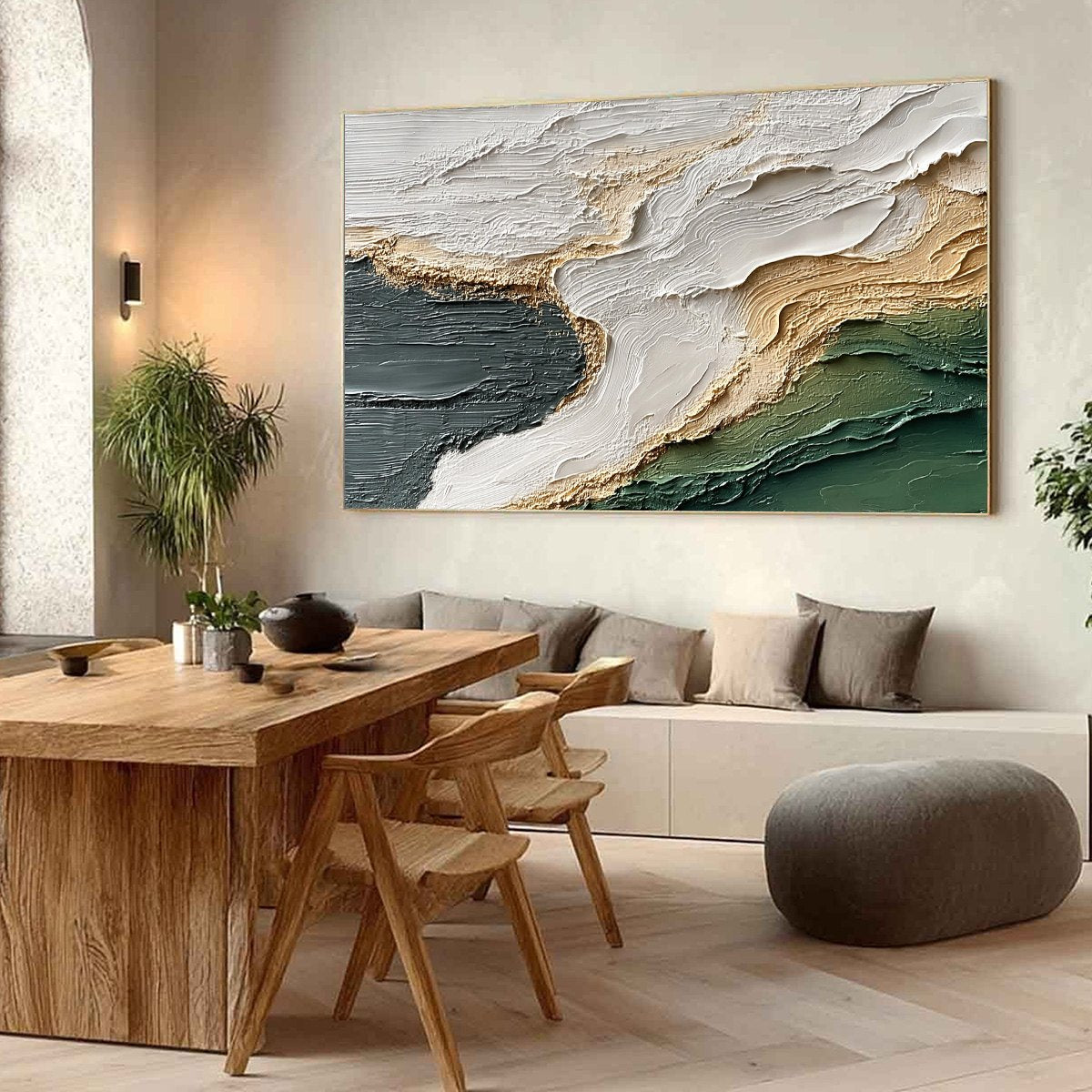 EARTHEN TIDE: Large Textured Wabi Sabi Abstract Landscape Painting - Image 7