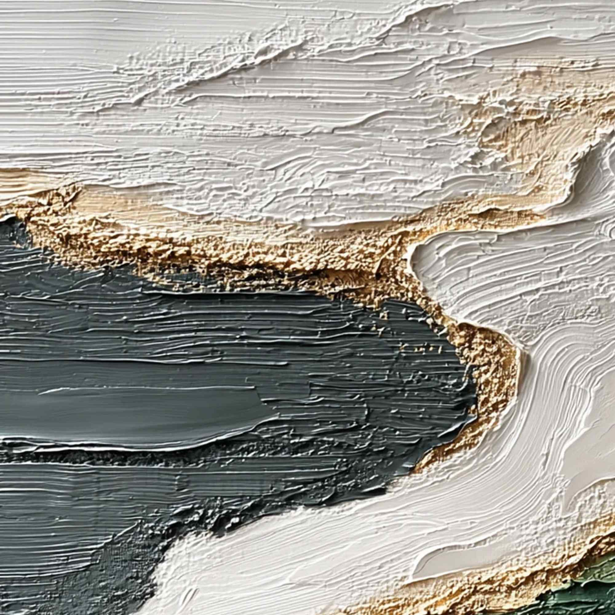 EARTHEN TIDE: Large Textured Wabi Sabi Abstract Landscape Painting - Image 3