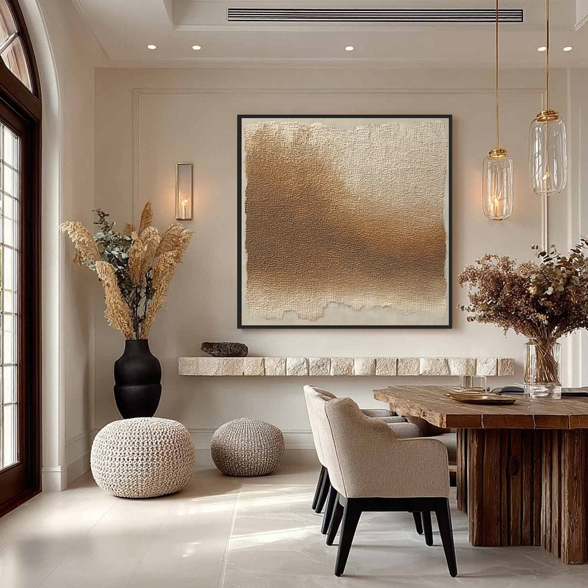 EARTHEN VEIL: Large Textured Wabi Sabi Abstract Painting - Image 4