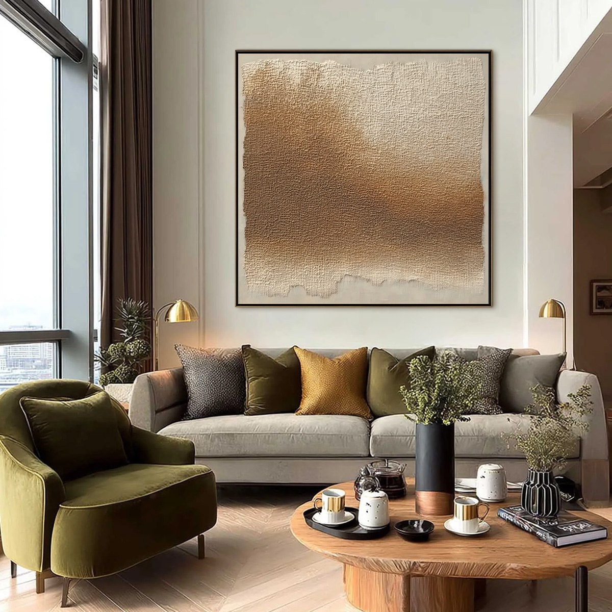 EARTHEN VEIL: Large Textured Wabi Sabi Abstract Painting - Image 2