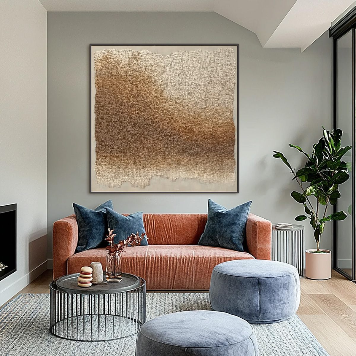 EARTHEN VEIL: Large Textured Wabi Sabi Abstract Painting - Image 6