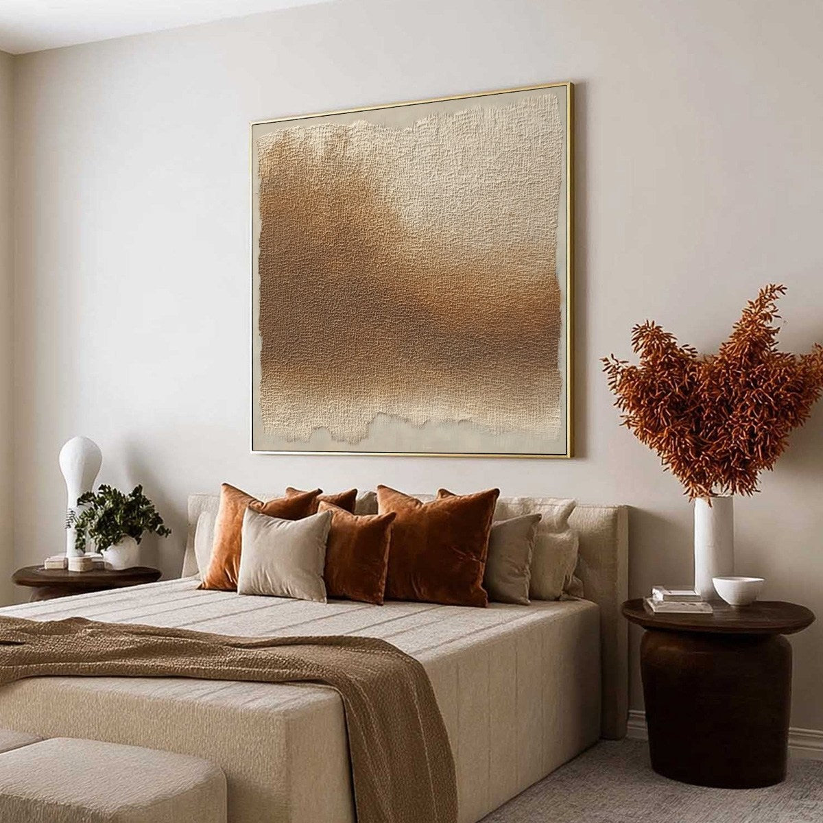 EARTHEN VEIL: Large Textured Wabi Sabi Abstract Painting - Image 7