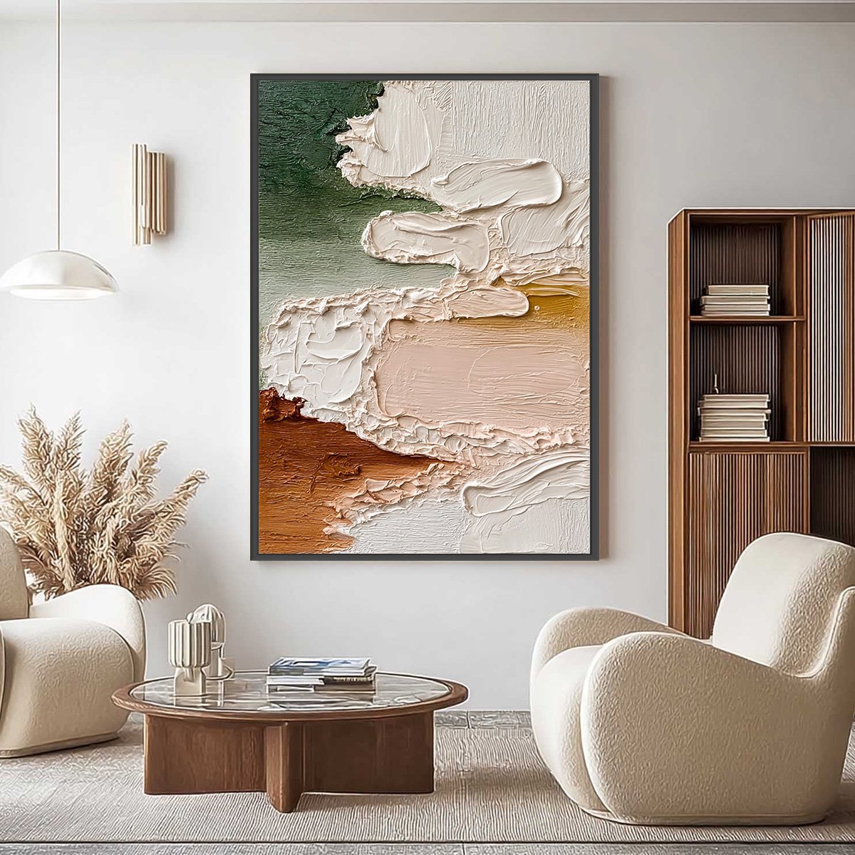 EARTHEN VEIL: Textured Abstract Earth Tone Impasto Wall Art - Image 2