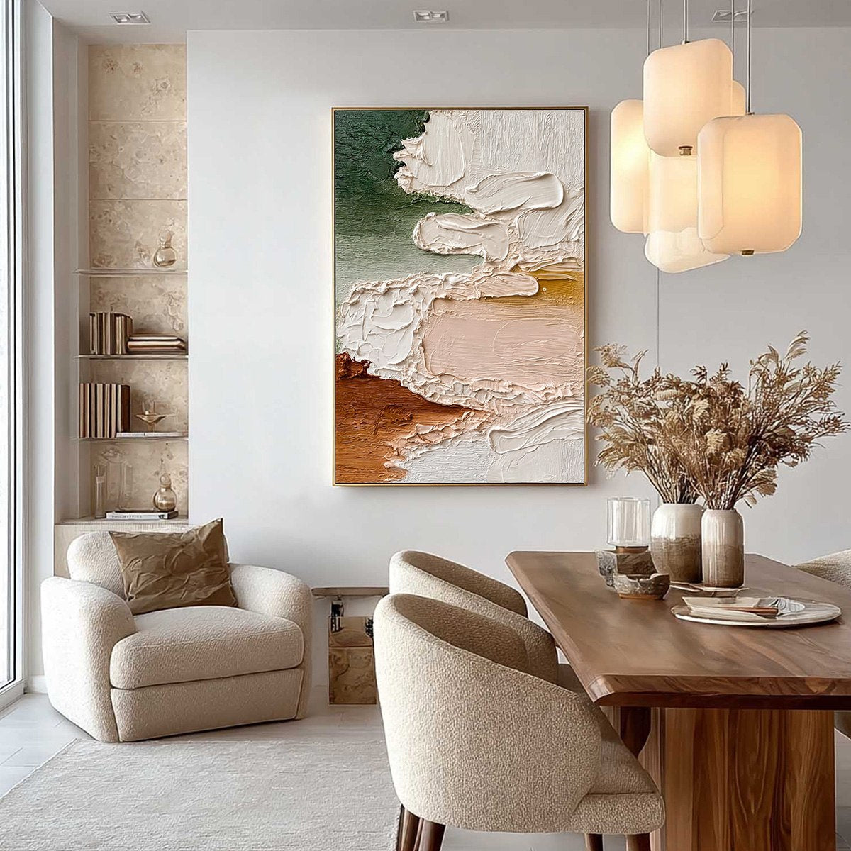 EARTHEN VEIL: Textured Abstract Earth Tone Impasto Wall Art - Image 4