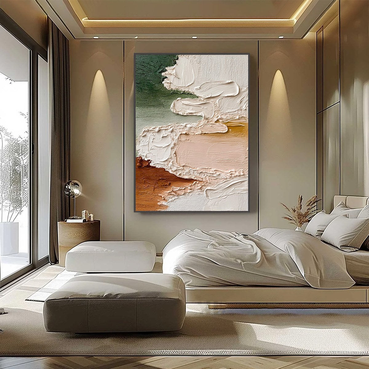 EARTHEN VEIL: Textured Abstract Earth Tone Impasto Wall Art - Image 6