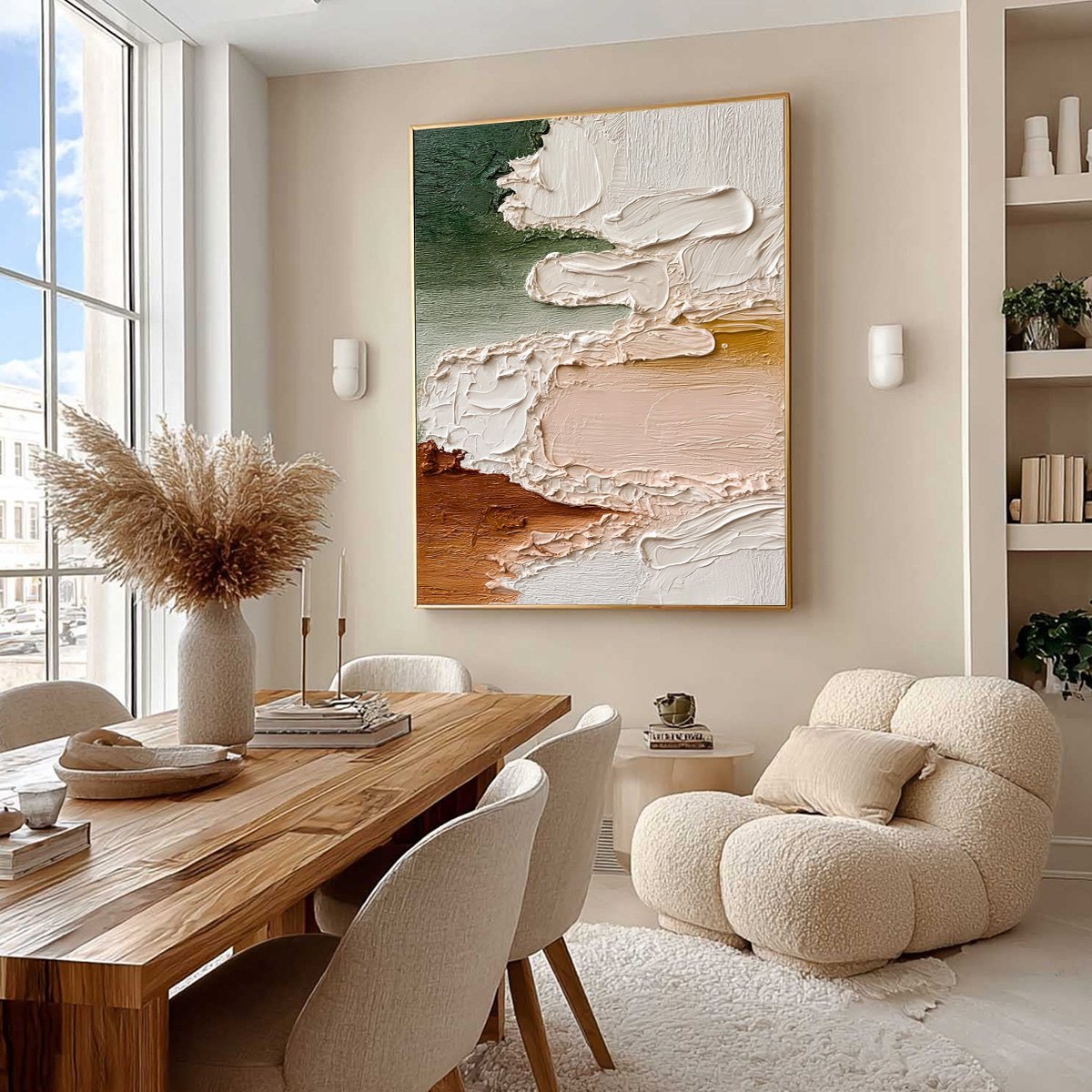 EARTHEN VEIL: Textured Abstract Earth Tone Impasto Wall Art - Image 7