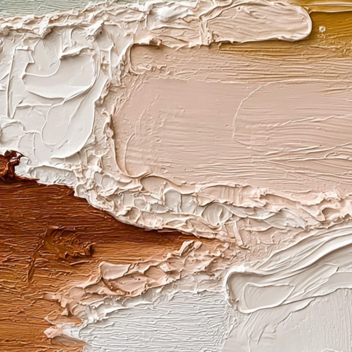 EARTHEN VEIL: Textured Abstract Earth Tone Impasto Wall Art - Image 3