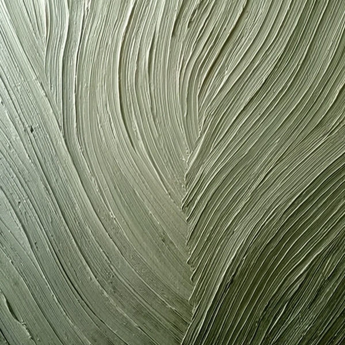 EARTHEN WEAVE: Textured Green and Beige Wabi Sabi Abstract Painting - Image 3