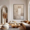 EARTHEN WEAVE: Textured Wabi Sabi Abstract Painting in Neutral Tones