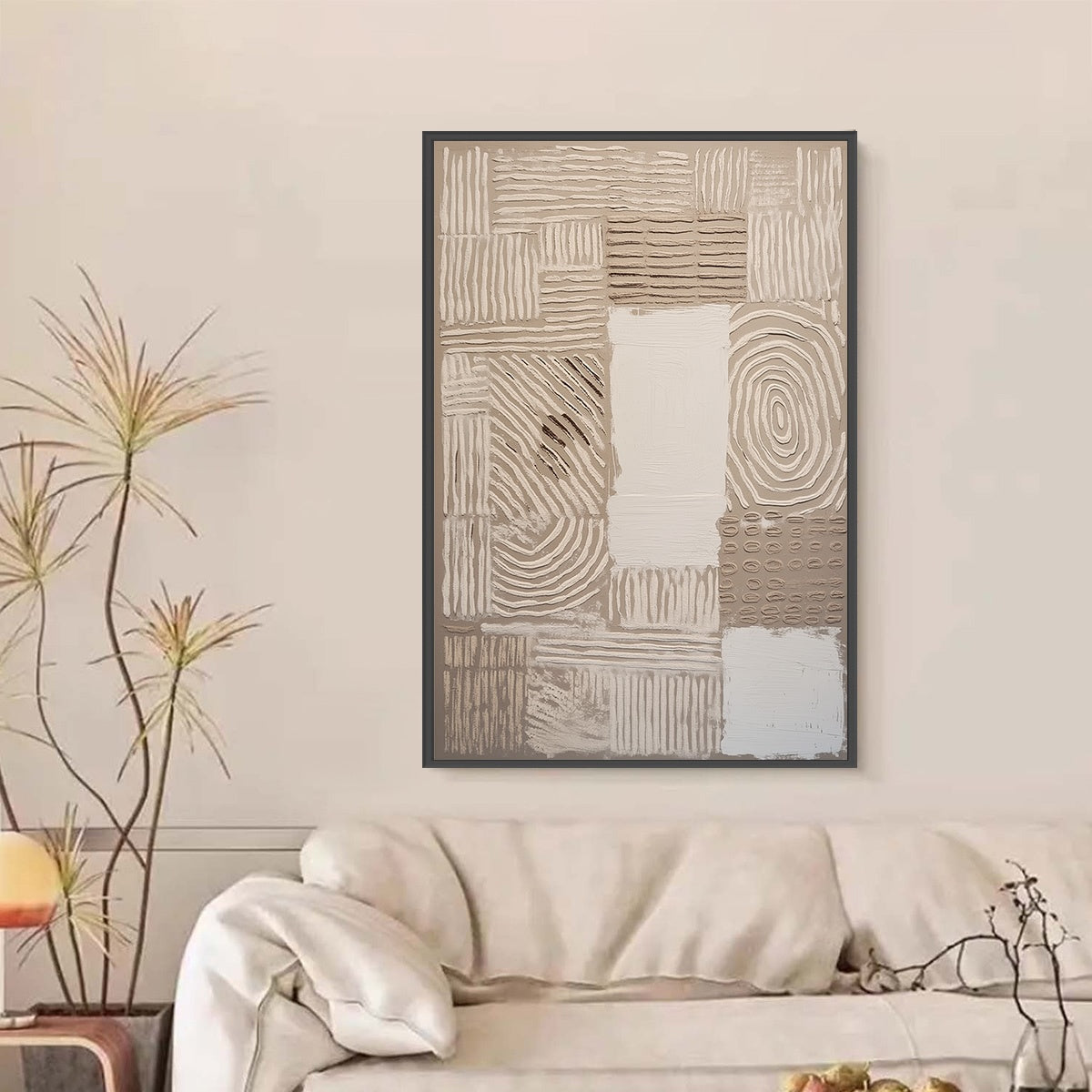 EARTHEN WEAVE: Textured Wabi Sabi Abstract Painting in Neutral Tones - Image 6