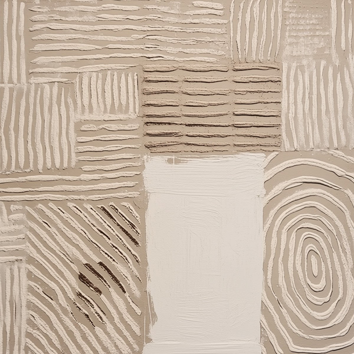 EARTHEN WEAVE: Textured Wabi Sabi Abstract Painting in Neutral Tones - Image 3