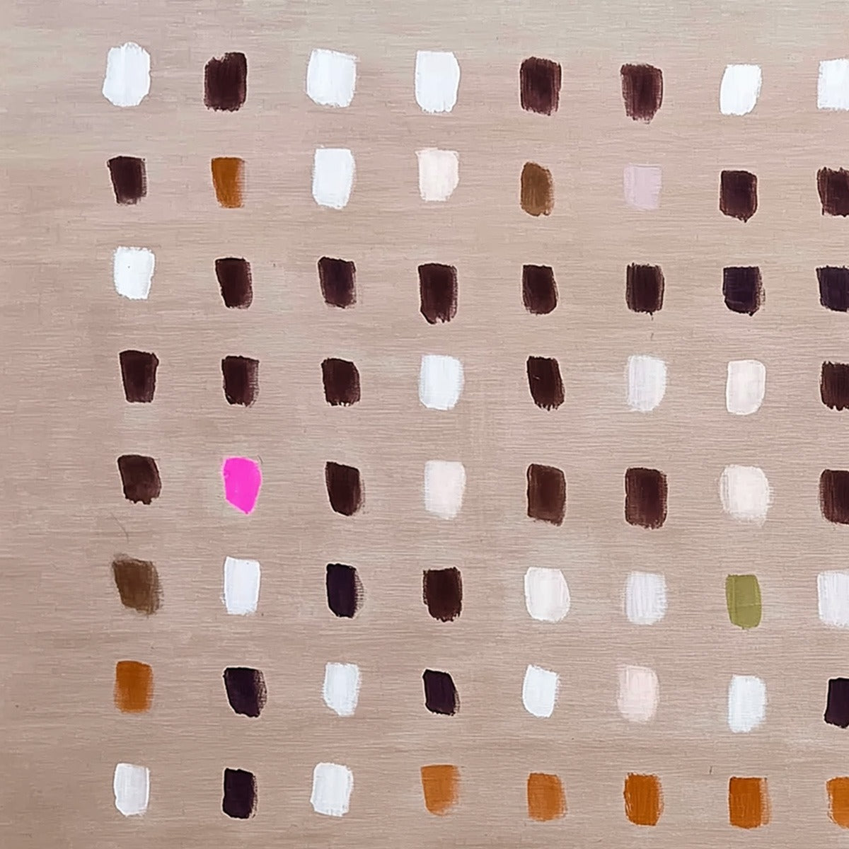 EARTHEN ECHOES Minimalist Abstract Grid Oil Painting - Image 6