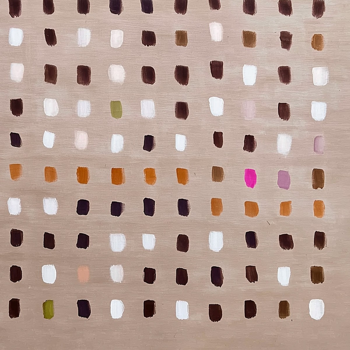EARTHEN ECHOES Minimalist Abstract Grid Oil Painting - Image 8