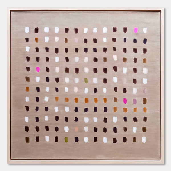 EARTHEN ECHOES Minimalist Abstract Grid Oil Painting