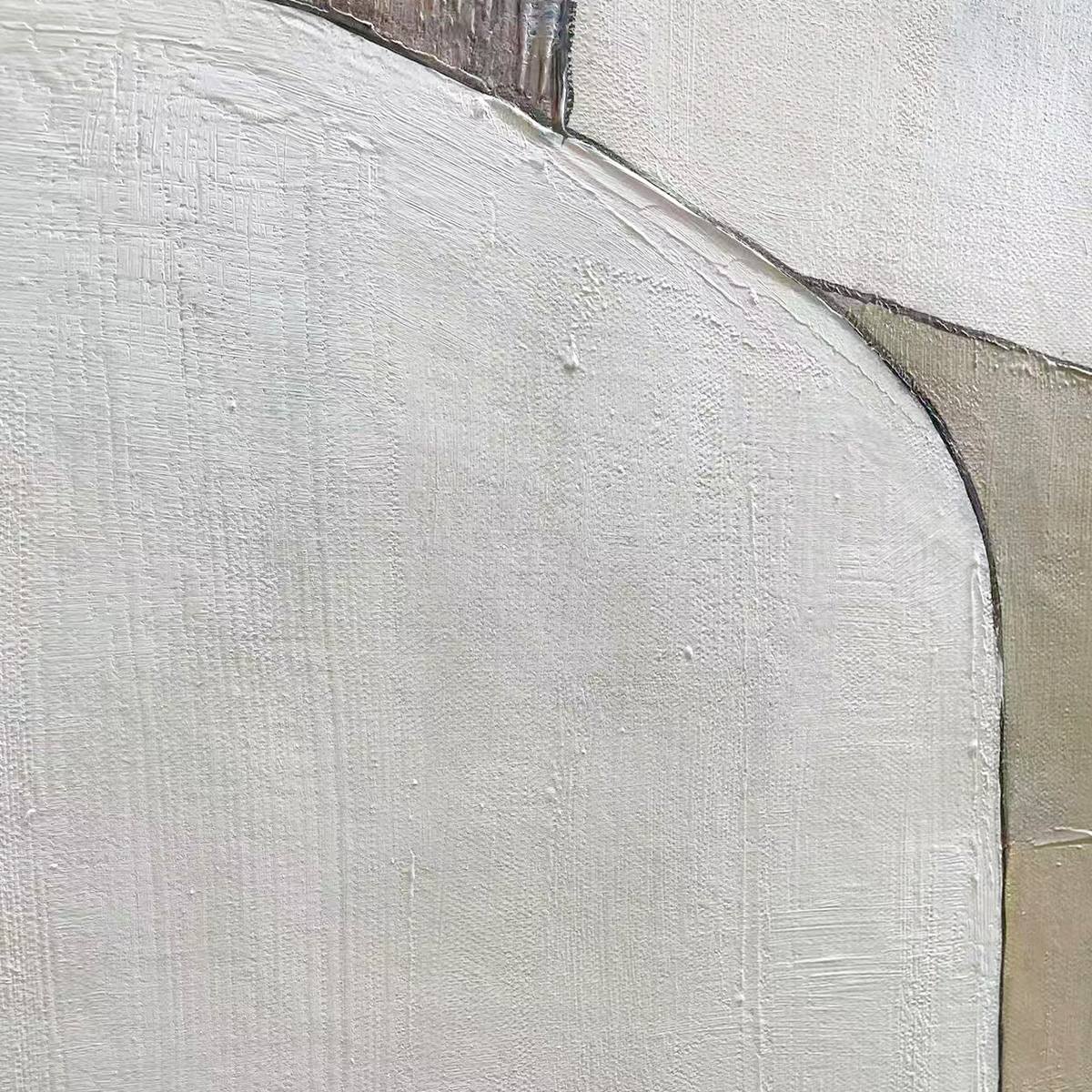 EARTHEN FORMS: Textured Minimalist Abstract Oil Painting - Image 3
