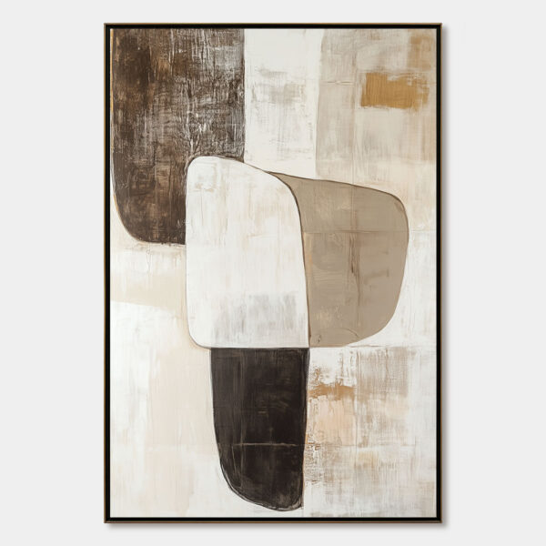 EARTHEN FORMS: Textured Minimalist Abstract Oil Painting