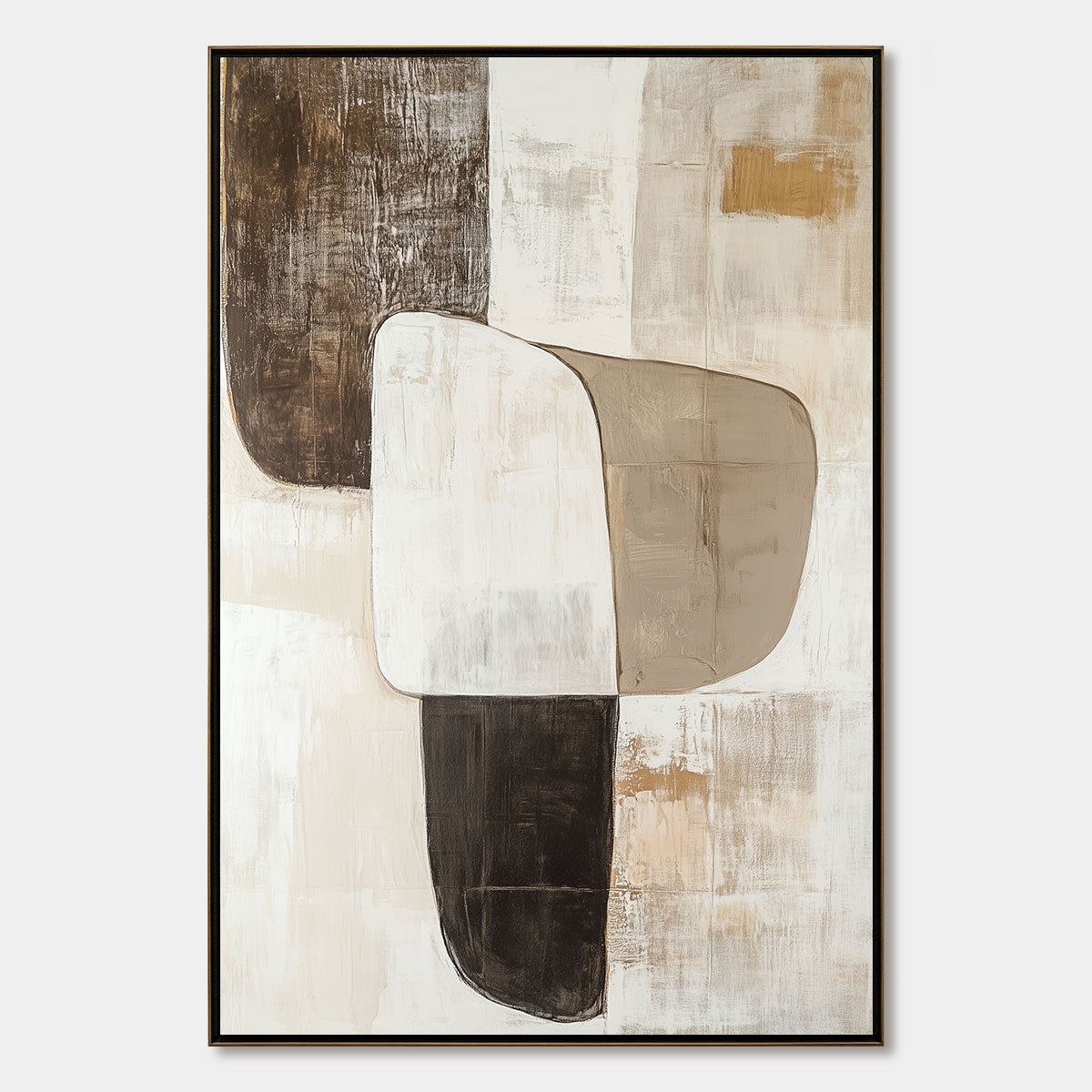 EARTHEN FORMS: Textured Minimalist Abstract Oil Painting