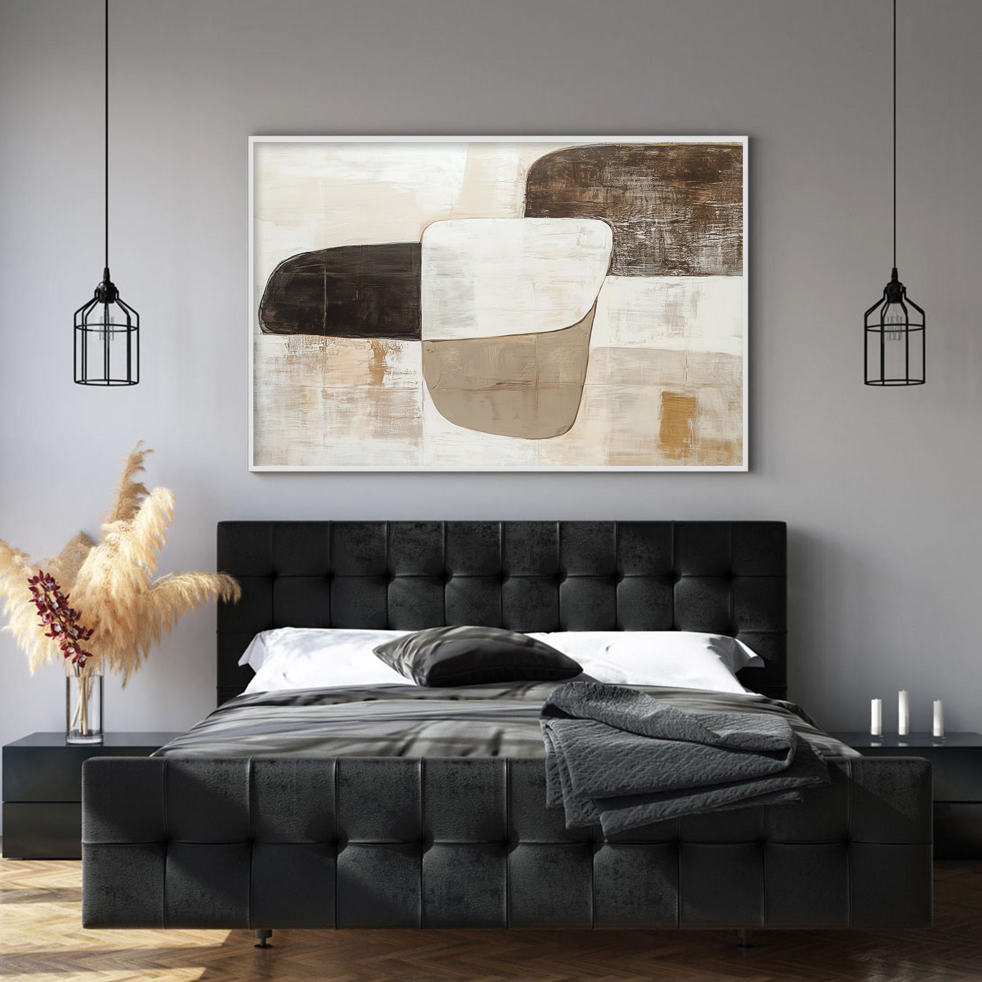 EARTHEN FORMS: Textured Minimalist Abstract Oil Painting - Image 4