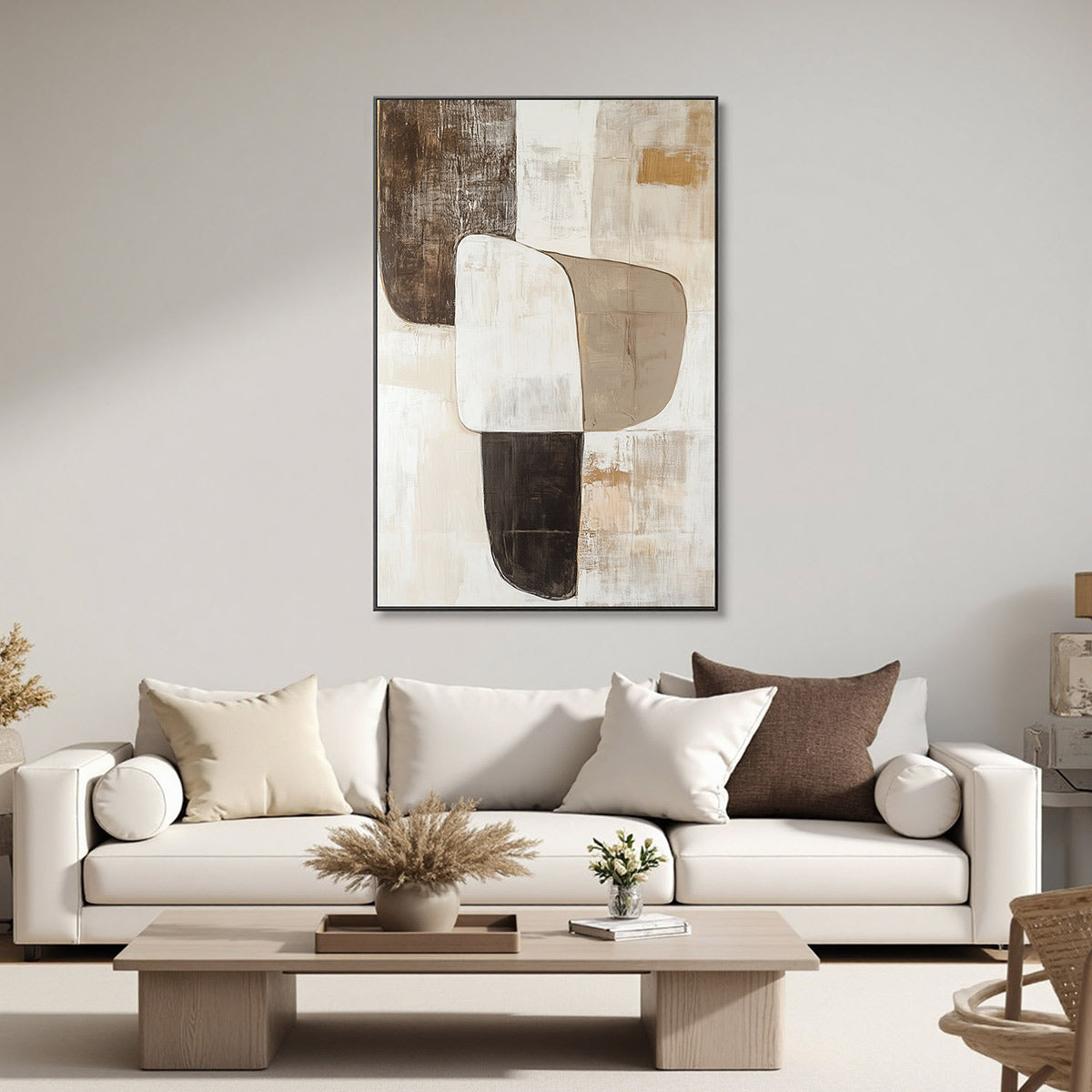 EARTHEN FORMS: Textured Minimalist Abstract Oil Painting - Image 7