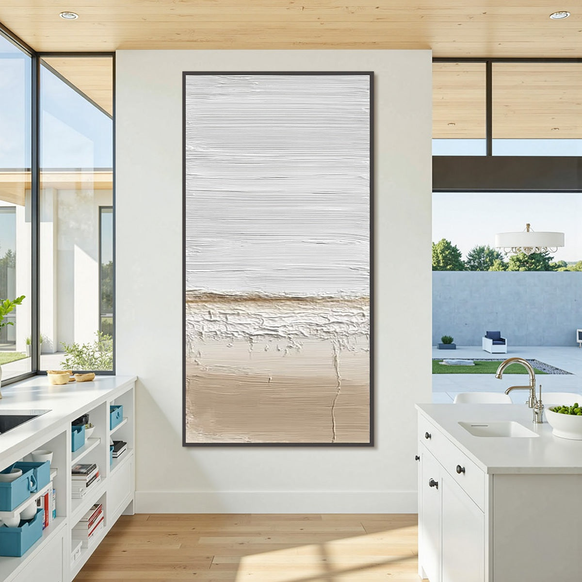 EARTHEN HORIZON: Textured Wabi Sabi Abstract Landscape Painting - Image 4