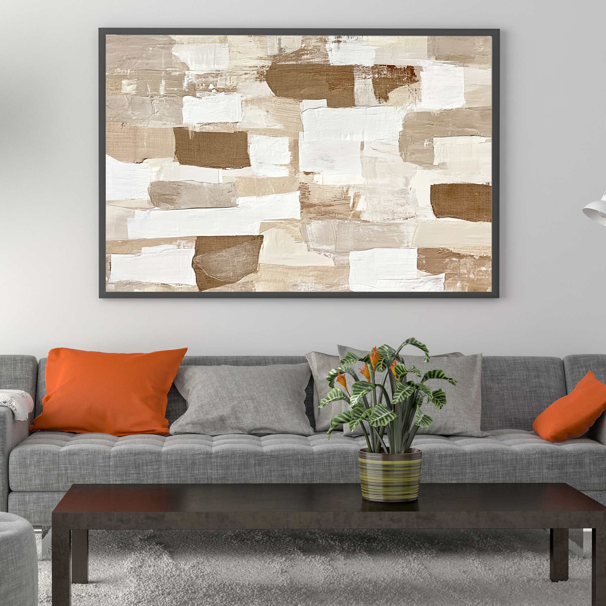 EARTHEN LAYERS: Textured Wabi Sabi Abstract Oil Painting - Image 3