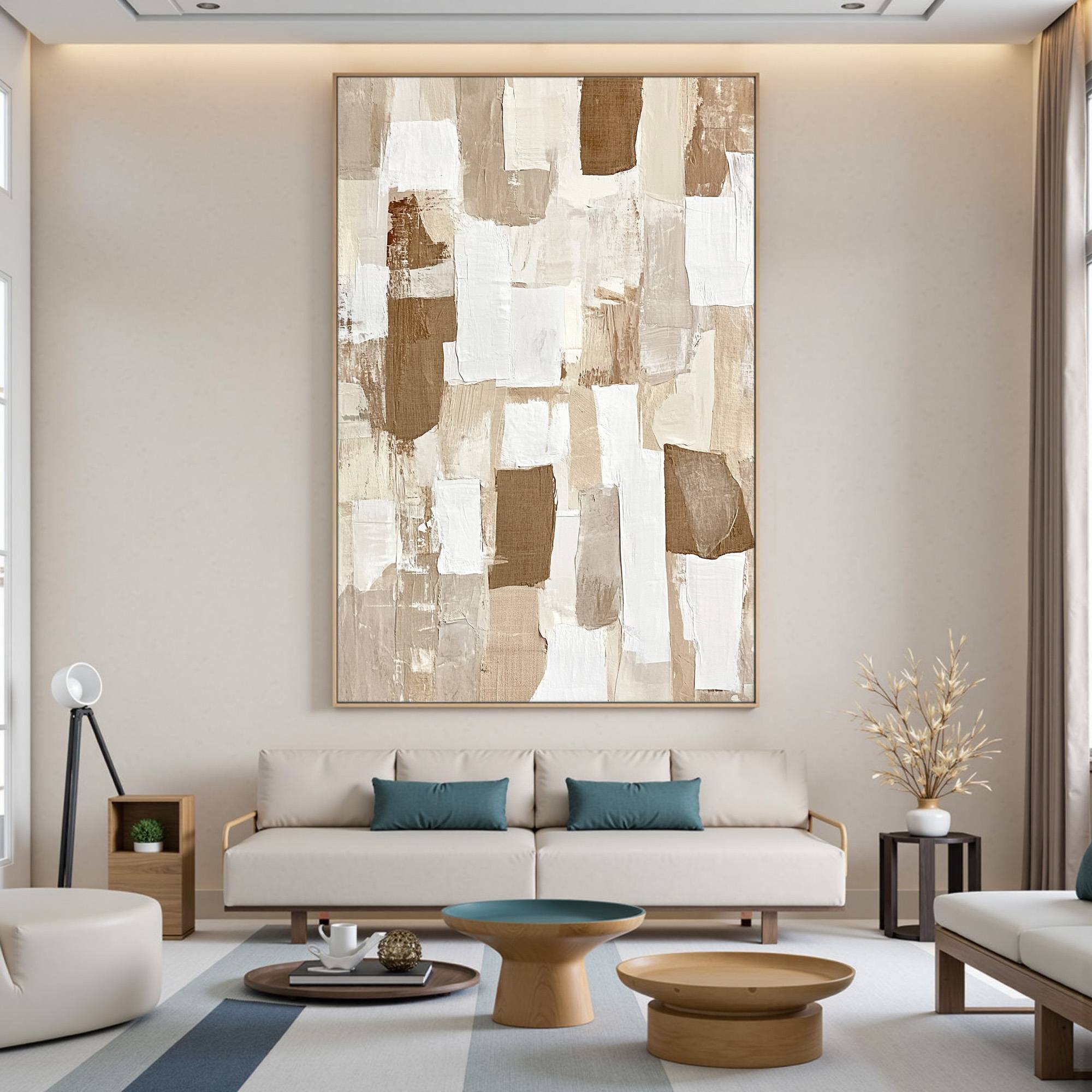 EARTHEN LAYERS: Textured Wabi Sabi Abstract Oil Painting - Image 2