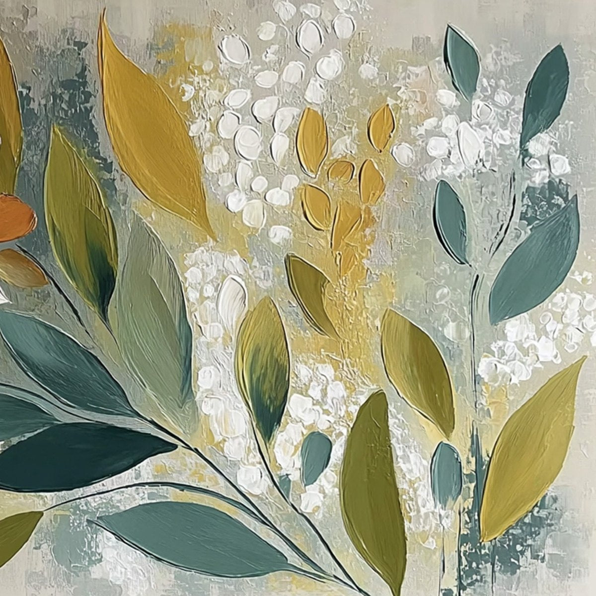 EARTHLY BLOOM: Textured Abstract Floral Impasto Painting - Image 5