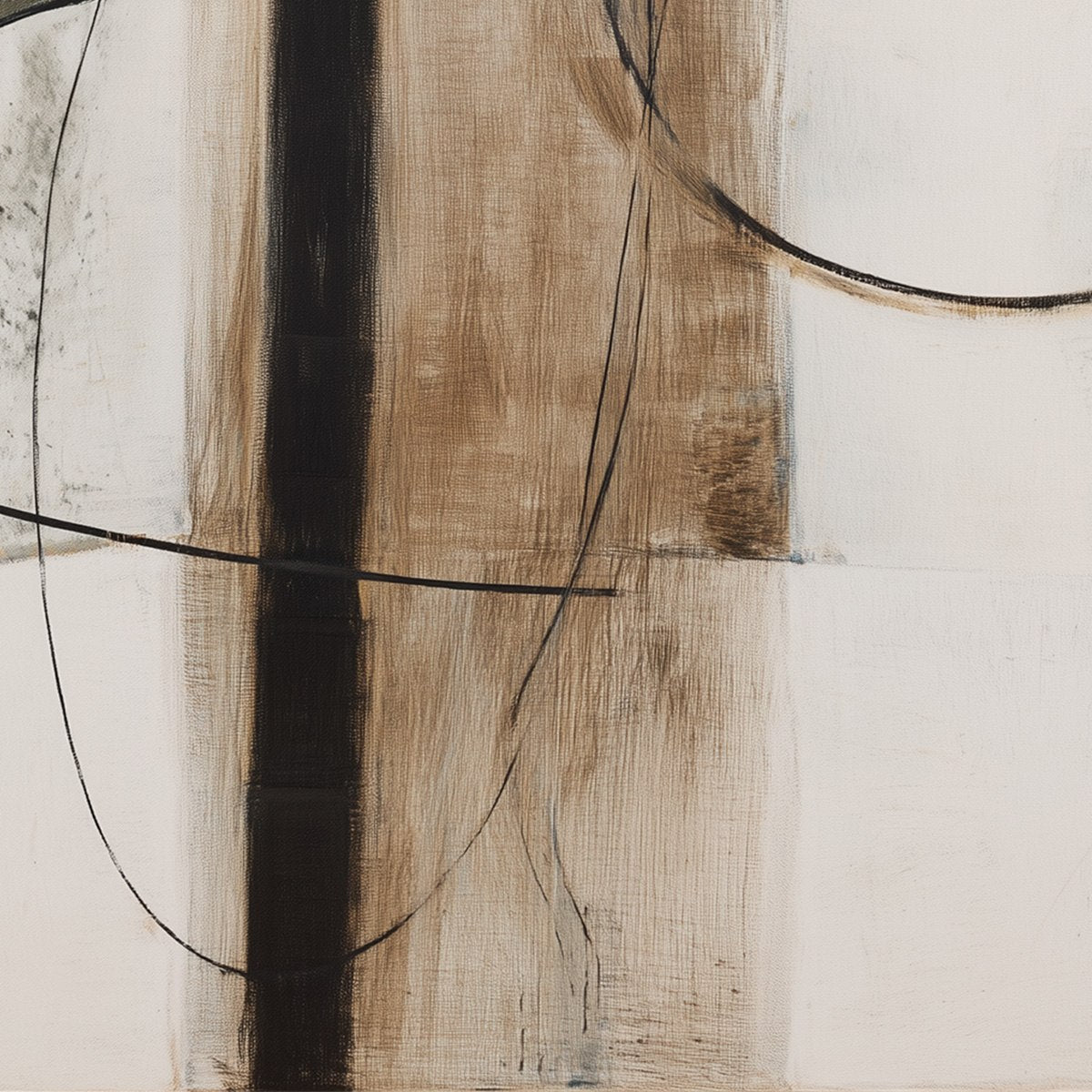 EARTHY ABSTRACT: Minimalist Abstract Oil Painting in Browns - Image 6