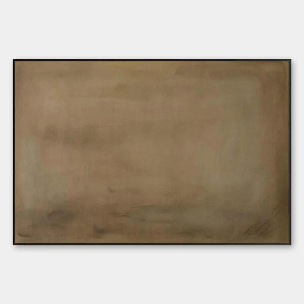 EARTHY MINIMALIST LANDSCAPE: Minimalist Abstract Painting in Brown