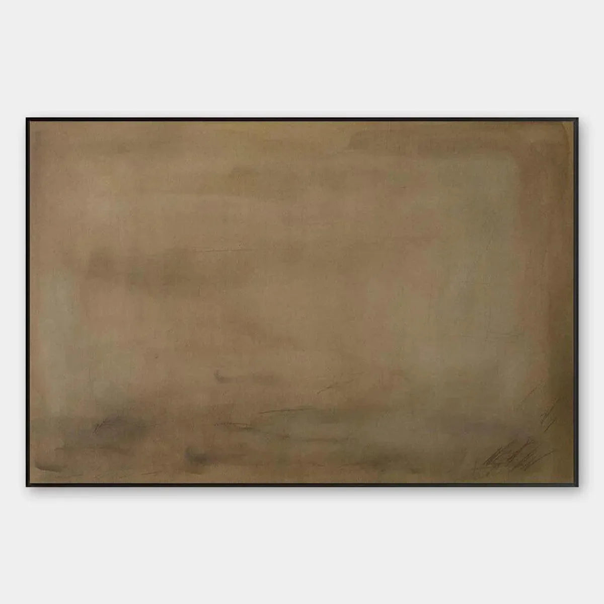 EARTHY MINIMALIST LANDSCAPE: Minimalist Abstract Painting in Brown