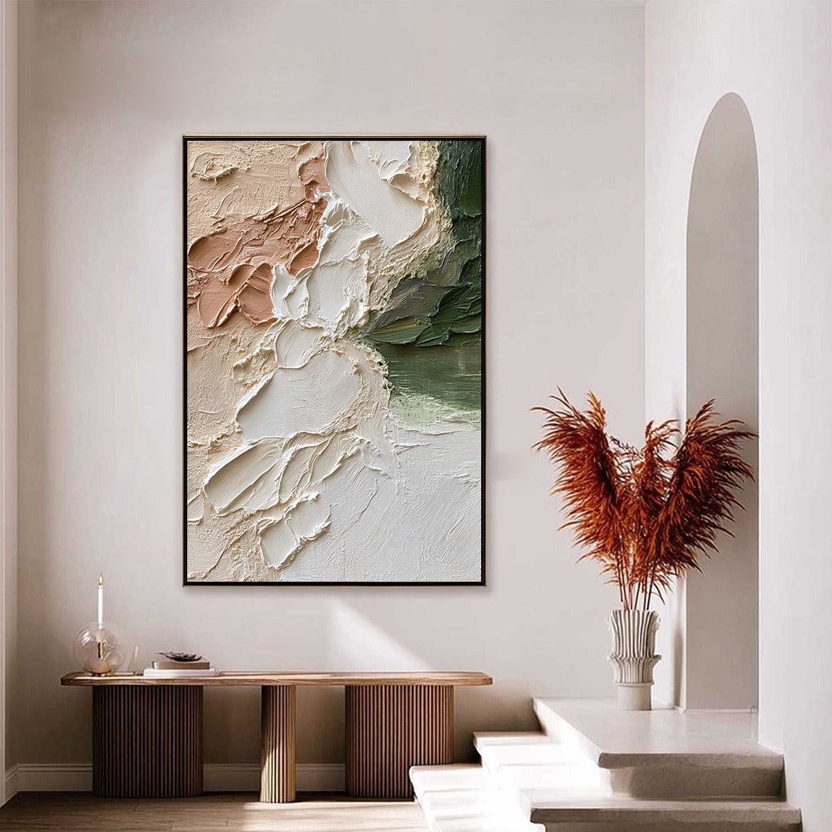 EARTH'S EMBRACE: Textured Wabi Sabi Abstract Painting in Earth Tones - Image 2