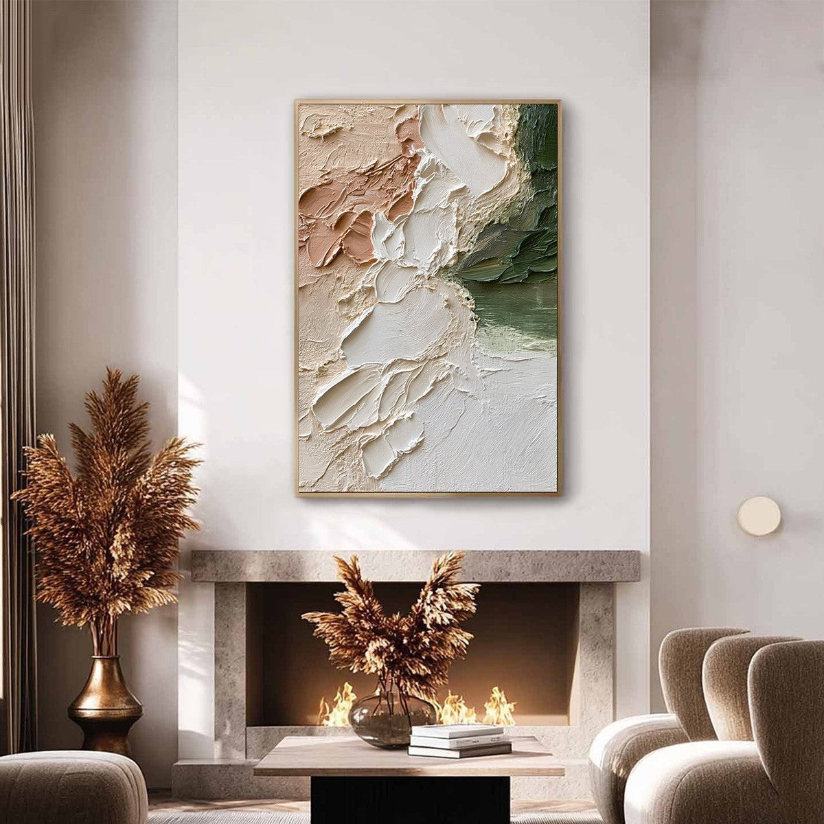 EARTH'S EMBRACE: Textured Wabi Sabi Abstract Painting in Earth Tones - Image 4
