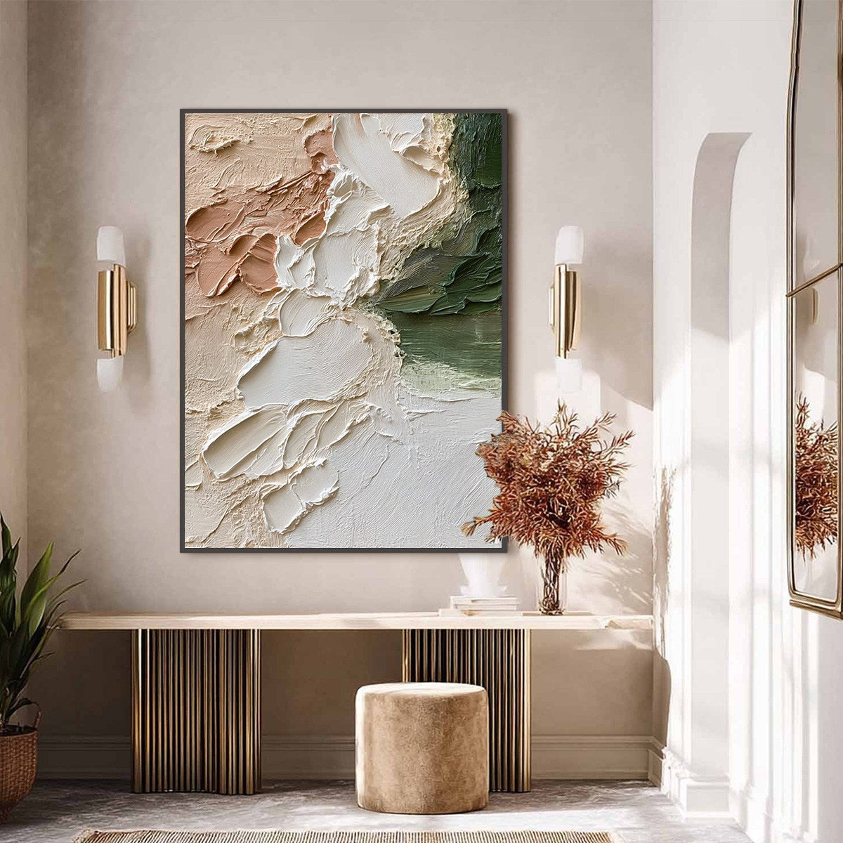 EARTH'S EMBRACE: Textured Wabi Sabi Abstract Painting in Earth Tones - Image 6